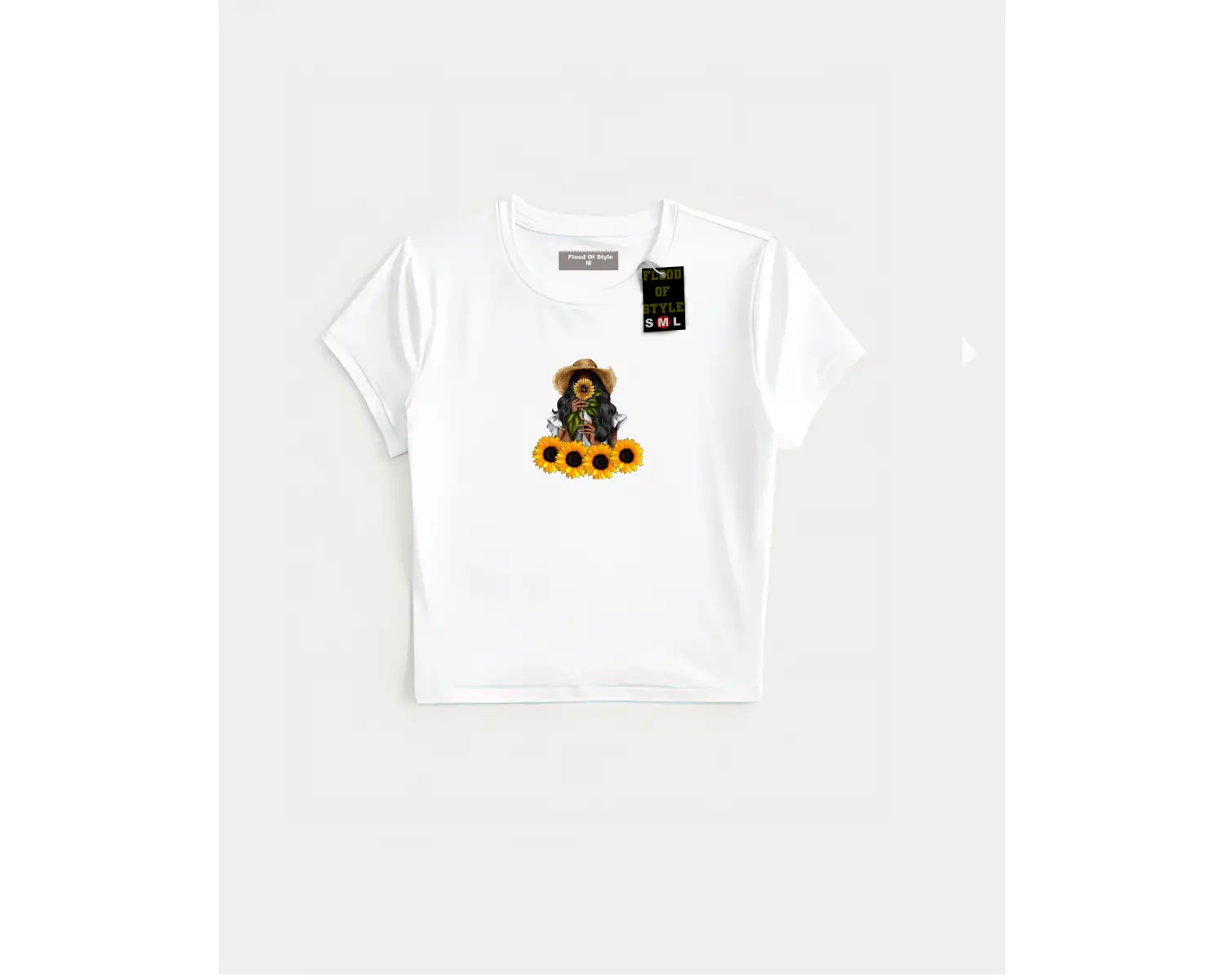 Beyaz Babby Tee ay çiçeği Özel tasarım