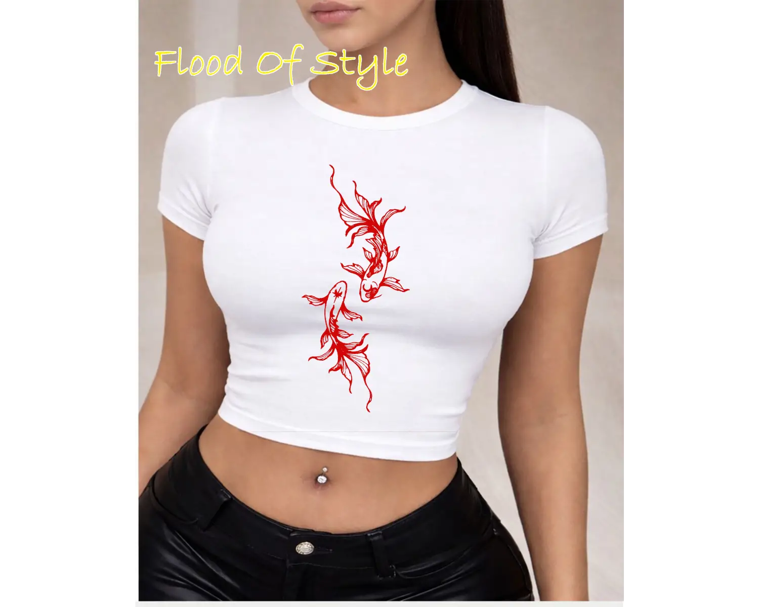 Beyaz Babby Tee balık Özel tasarım