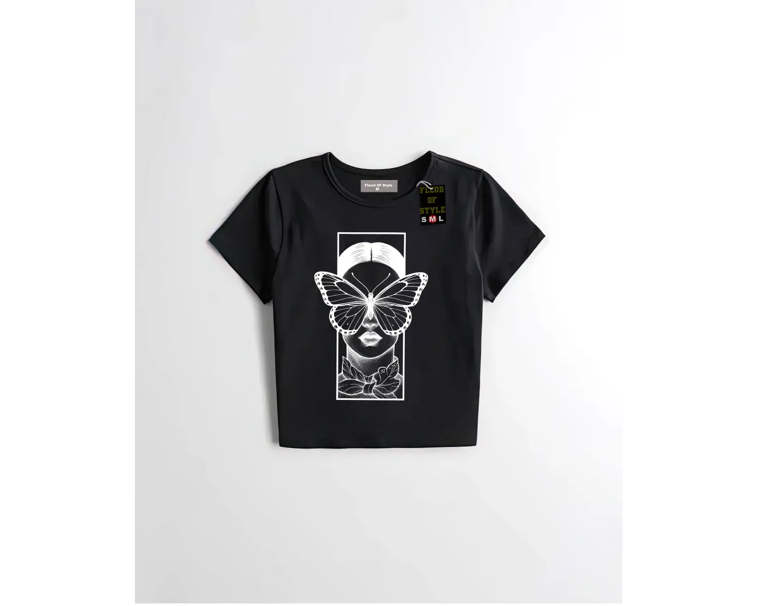 Beyaz Babby Tee çerçeve yüz kelebek Özel tasarım