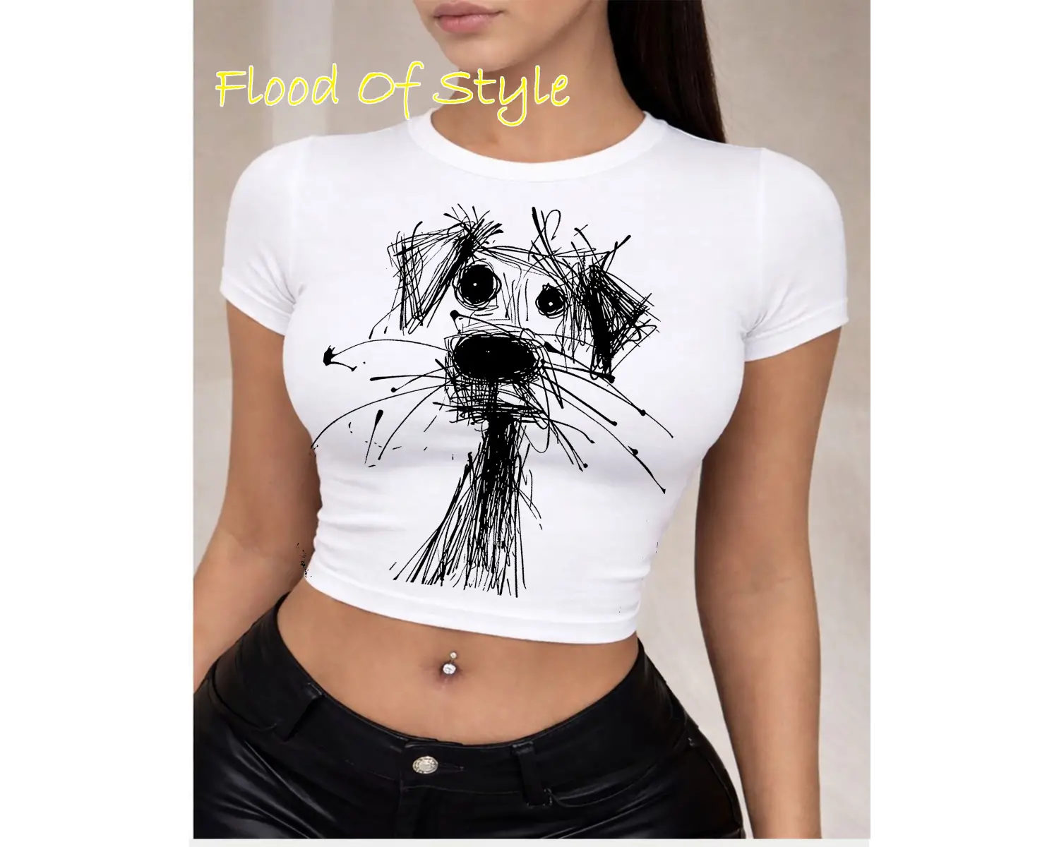 Beyaz Babby Tee çizim köpek Özel tasarım