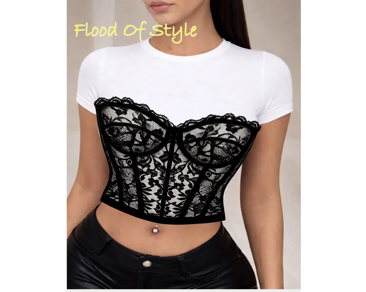 Beyaz Babby Tee danteli Özel tasarım