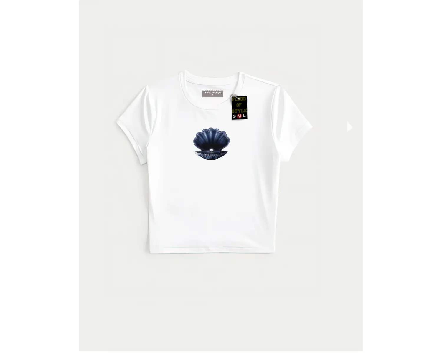 Beyaz Babby Tee deniz kabugu inci Özel tasarım