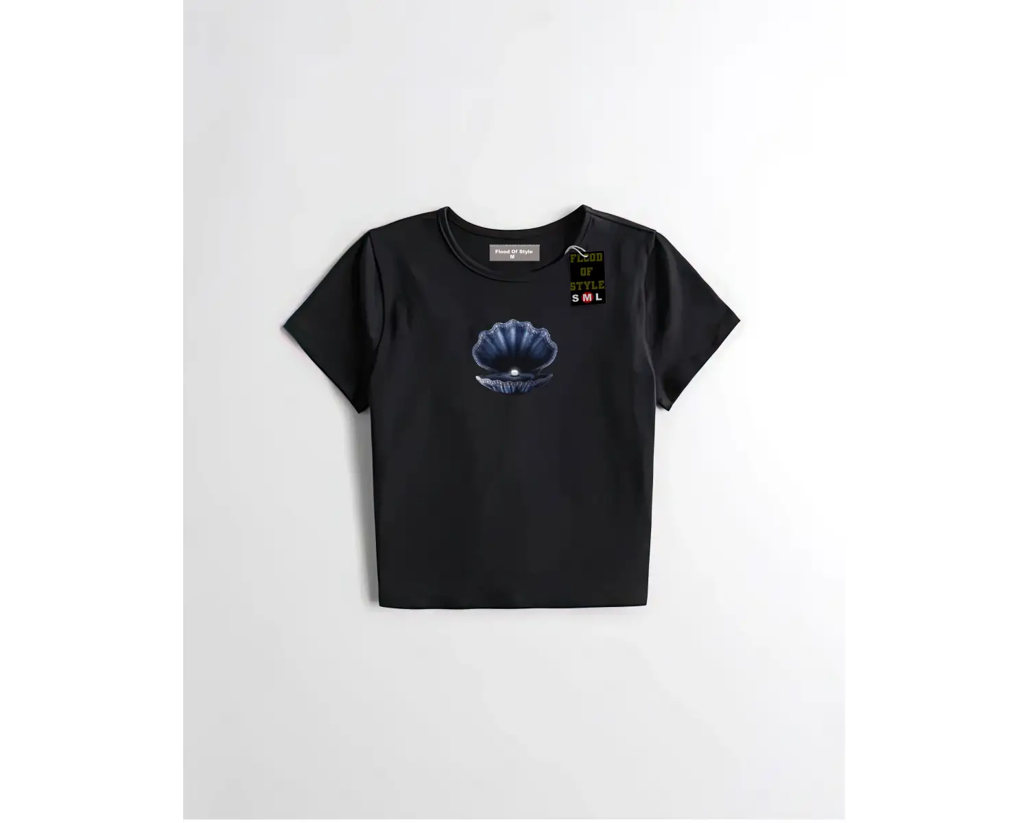 Beyaz Babby Tee deniz kabugu inci Özel tasarım