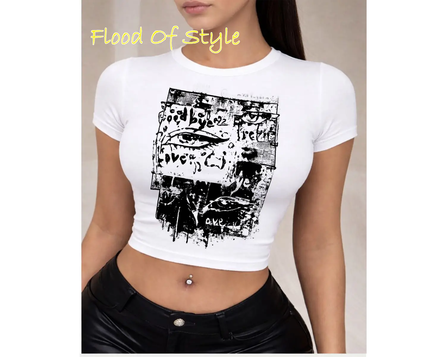 Beyaz Babby Tee göz baskı Özel tasarım