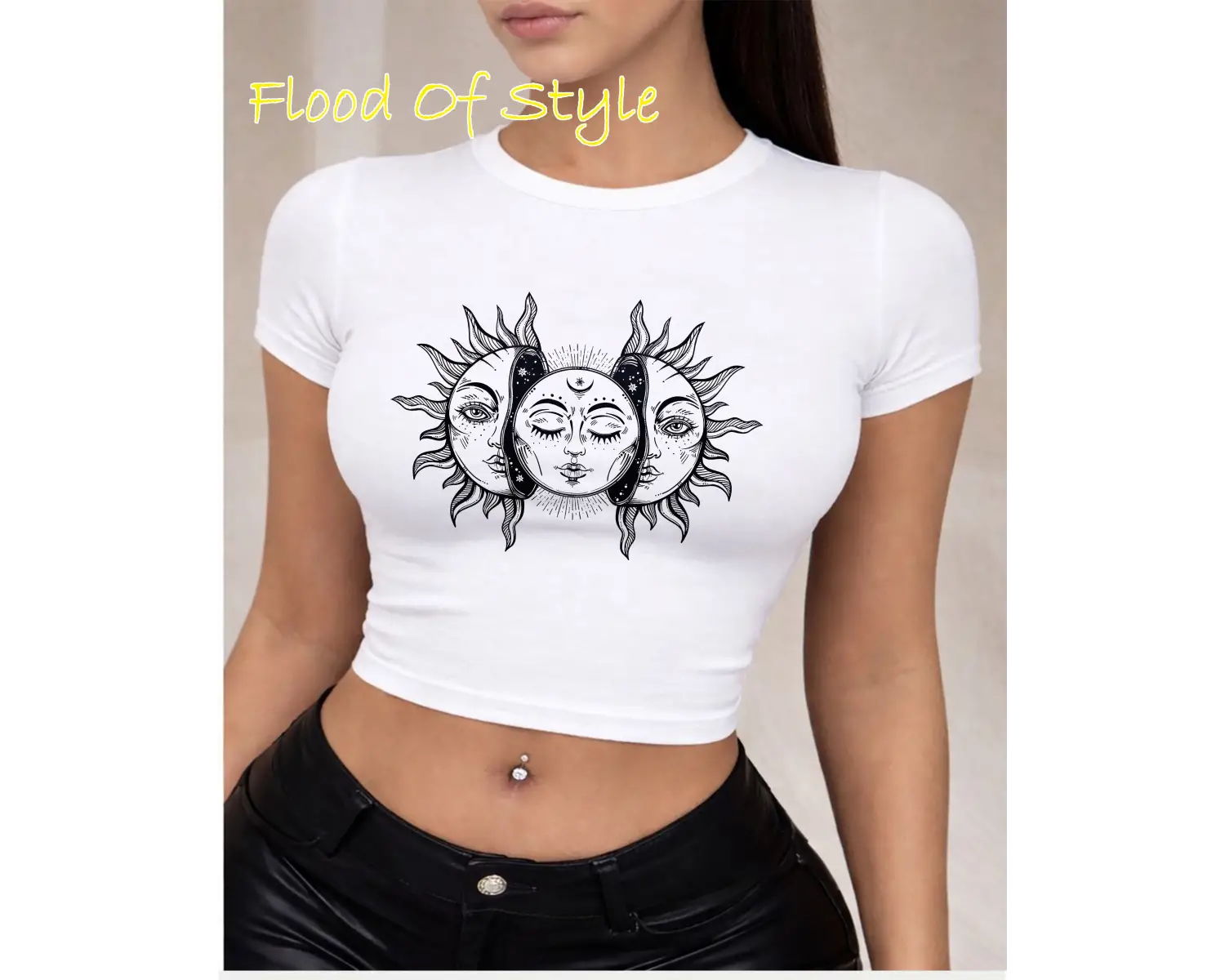 Beyaz Babby Tee güneş ay Özel tasarım
