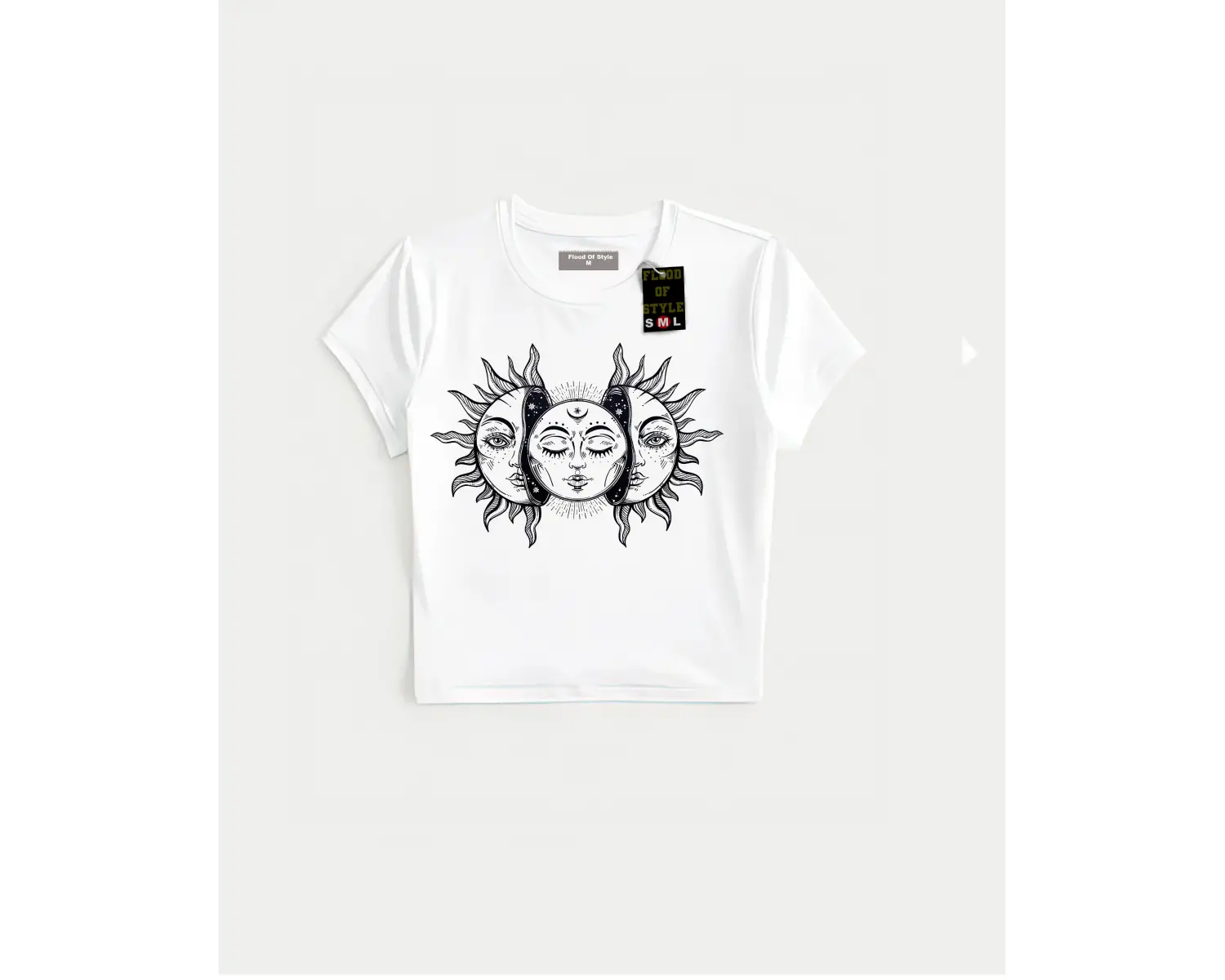 Beyaz Babby Tee güneş ay Özel tasarım