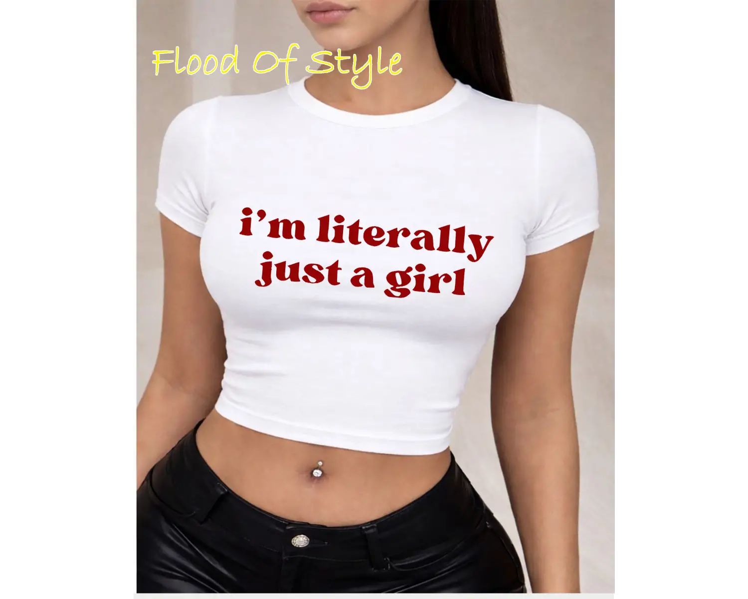 Beyaz Babby Tee ımliterallyjustagirl Özel tasarım