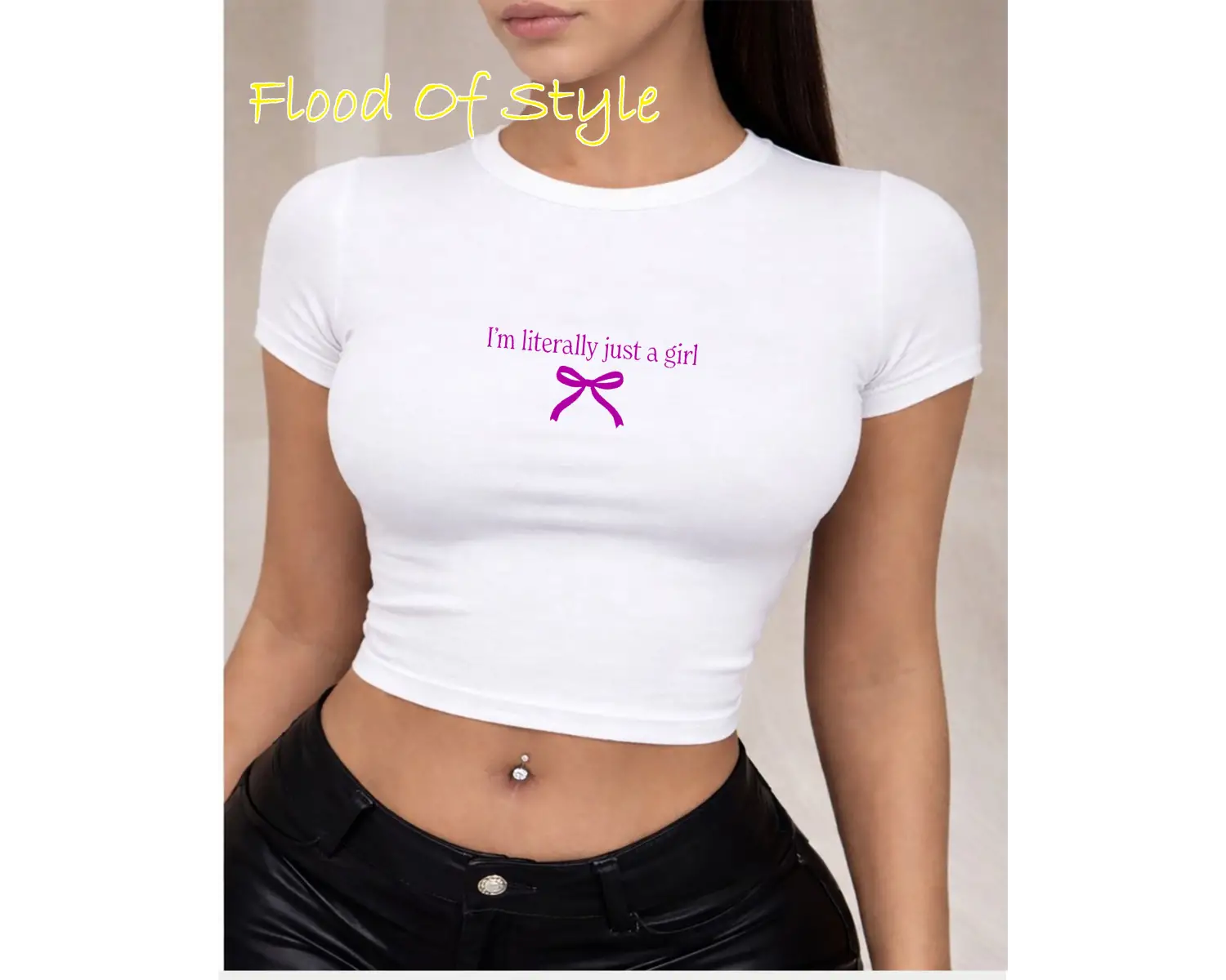 Beyaz Babby Tee ımliterallyjustagirll Özel tasarım