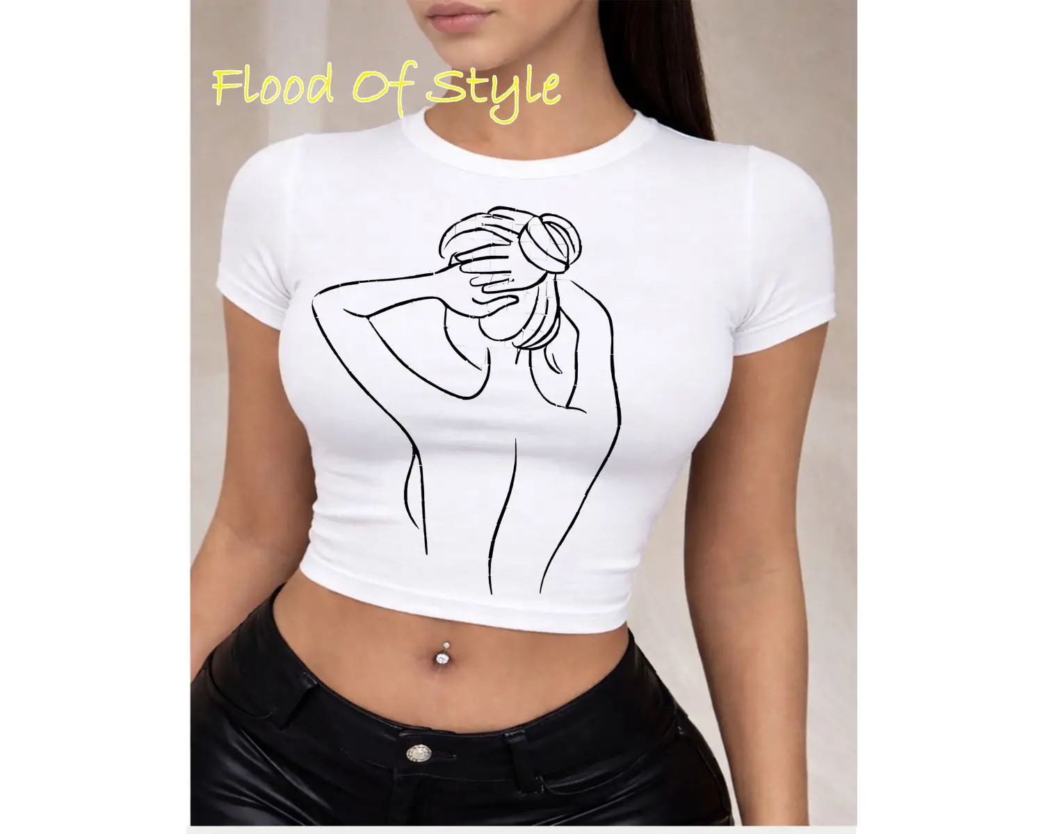 Beyaz Babby Tee kadın çizim Özel tasarım