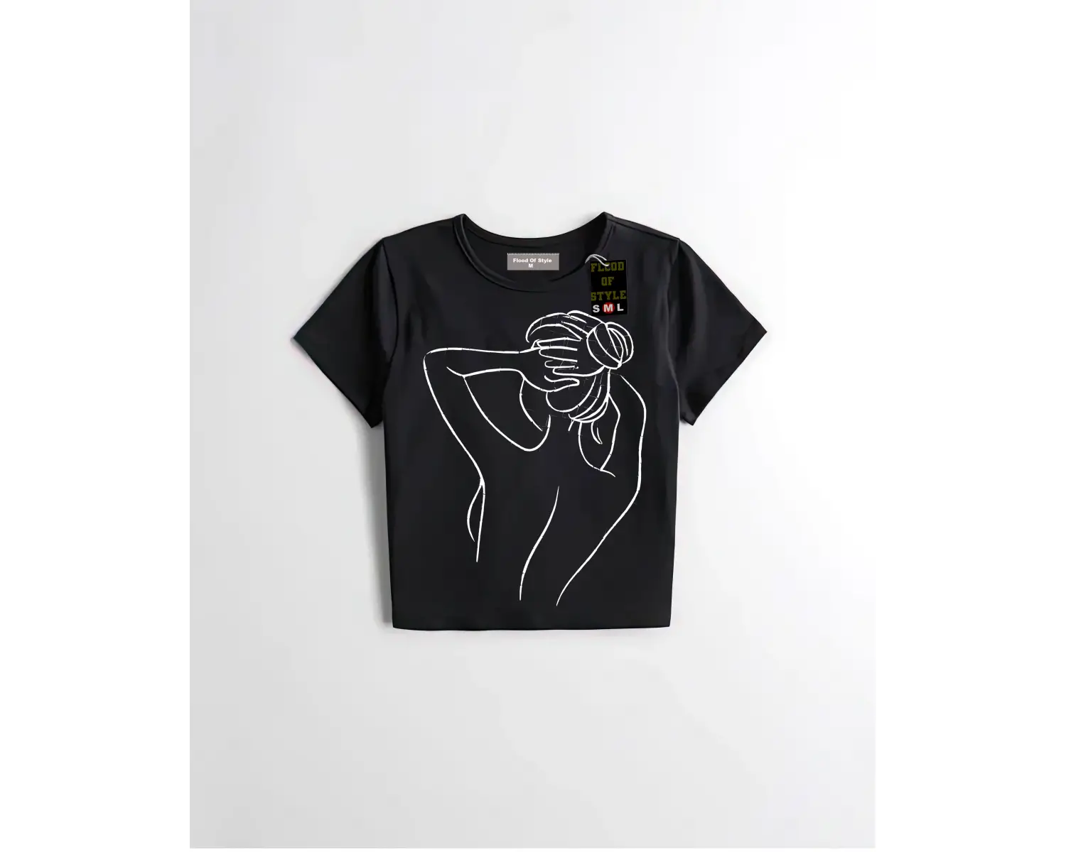 Beyaz Babby Tee kadın çizim Özel tasarım