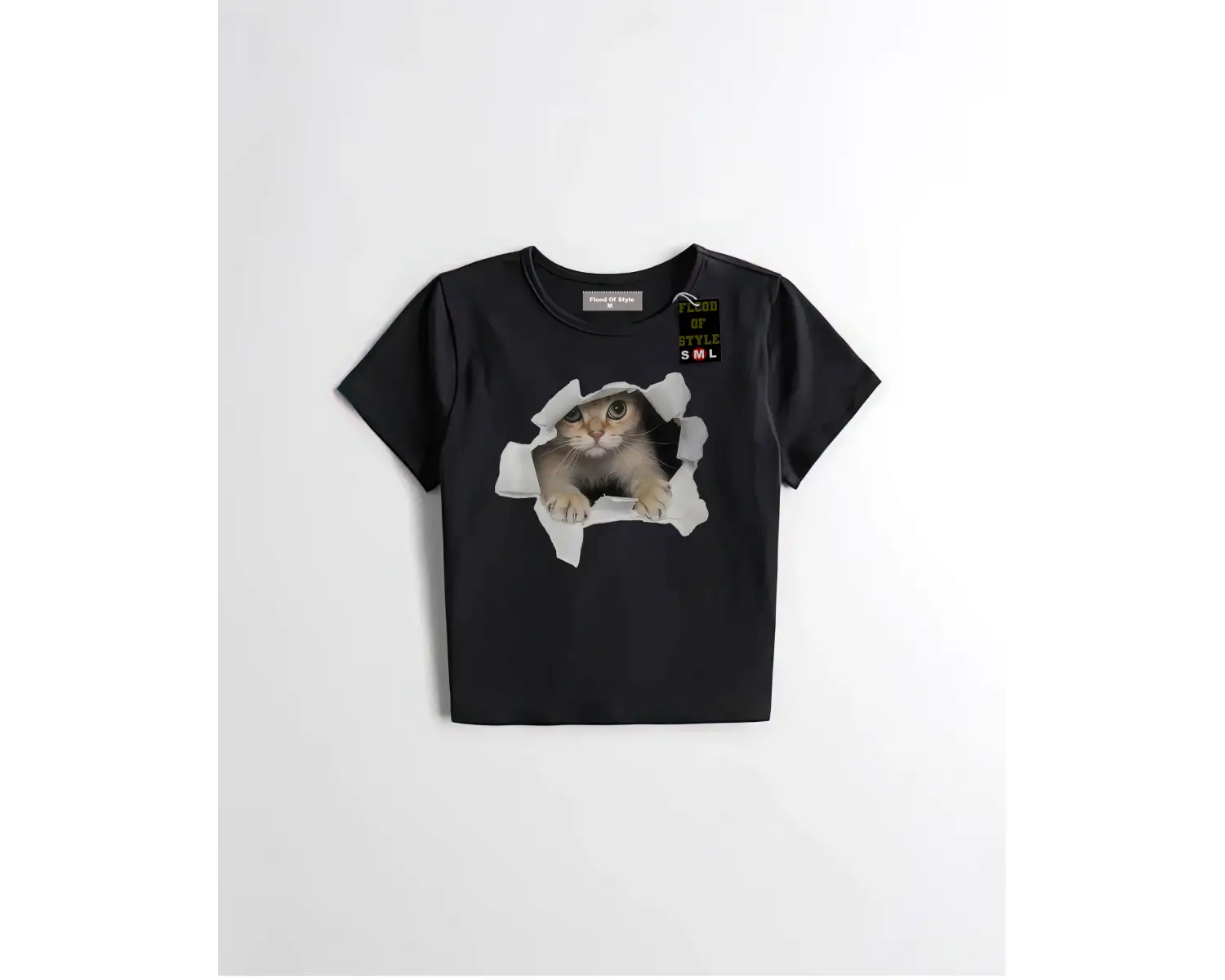 Beyaz Babby Tee kedi Özel tasarım