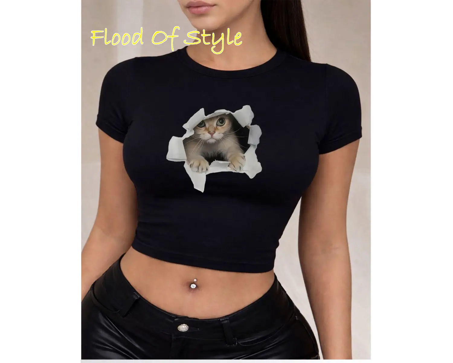 Beyaz Babby Tee kedi Özel tasarım