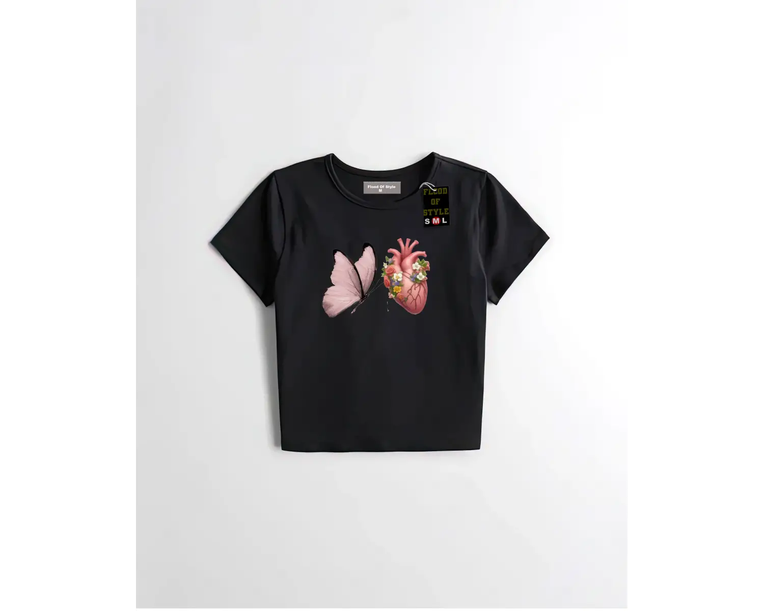 Beyaz Babby Tee kelebek kalpp Özel tasarım