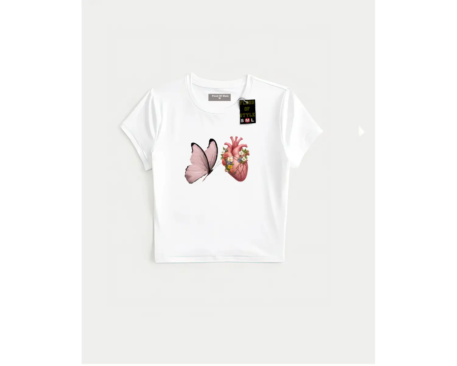 Beyaz Babby Tee kelebek kalpp Özel tasarım