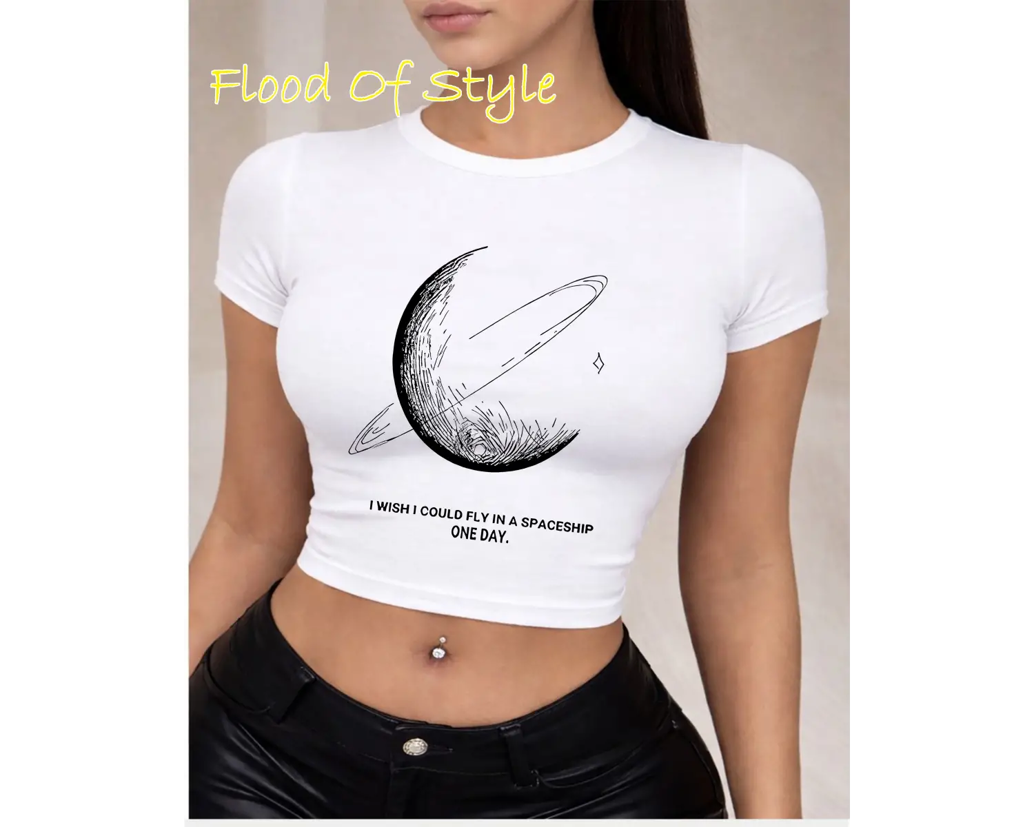 Beyaz Babby Tee keşke bir uzay gemis ile uçabilsem Özel tasarım
