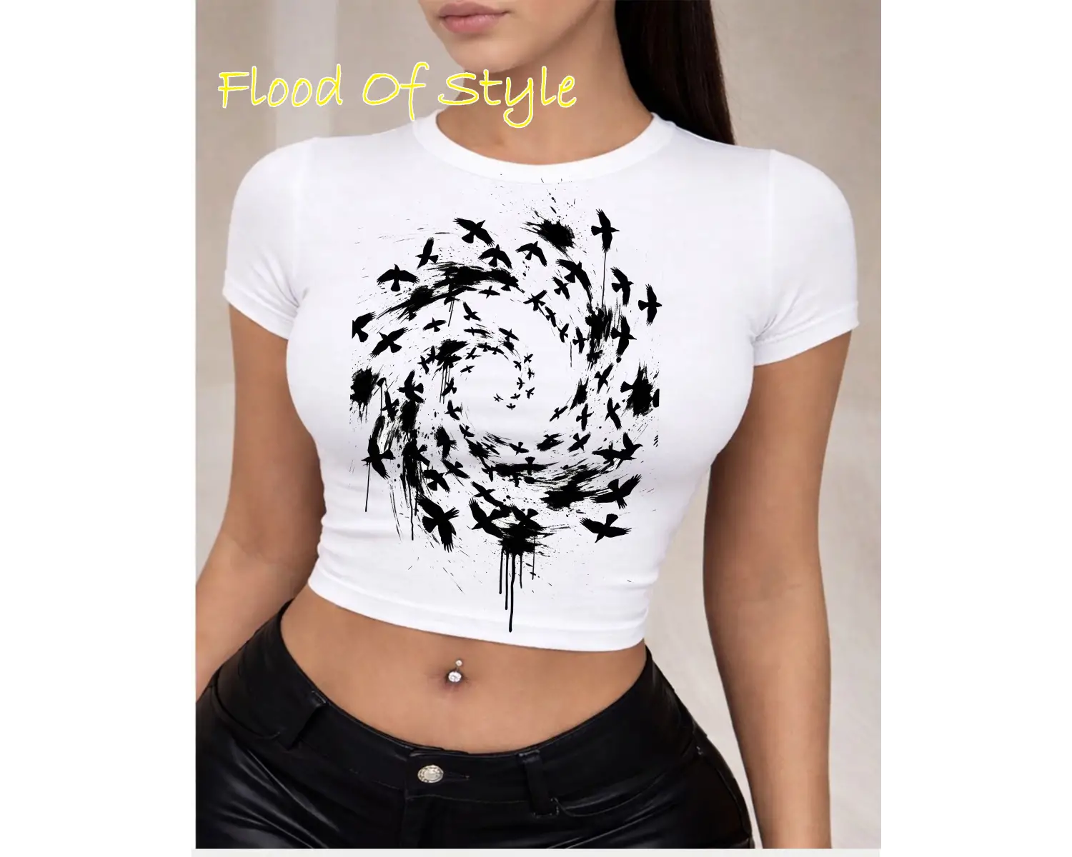 Beyaz Babby Tee kuşlar Özel tasarım