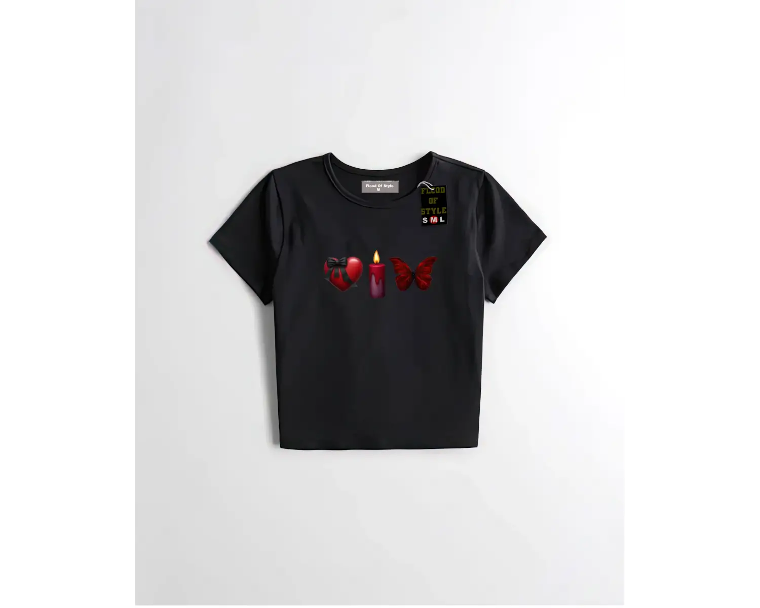 Beyaz Babby Tee mum kalp kelebek Özel tasarım