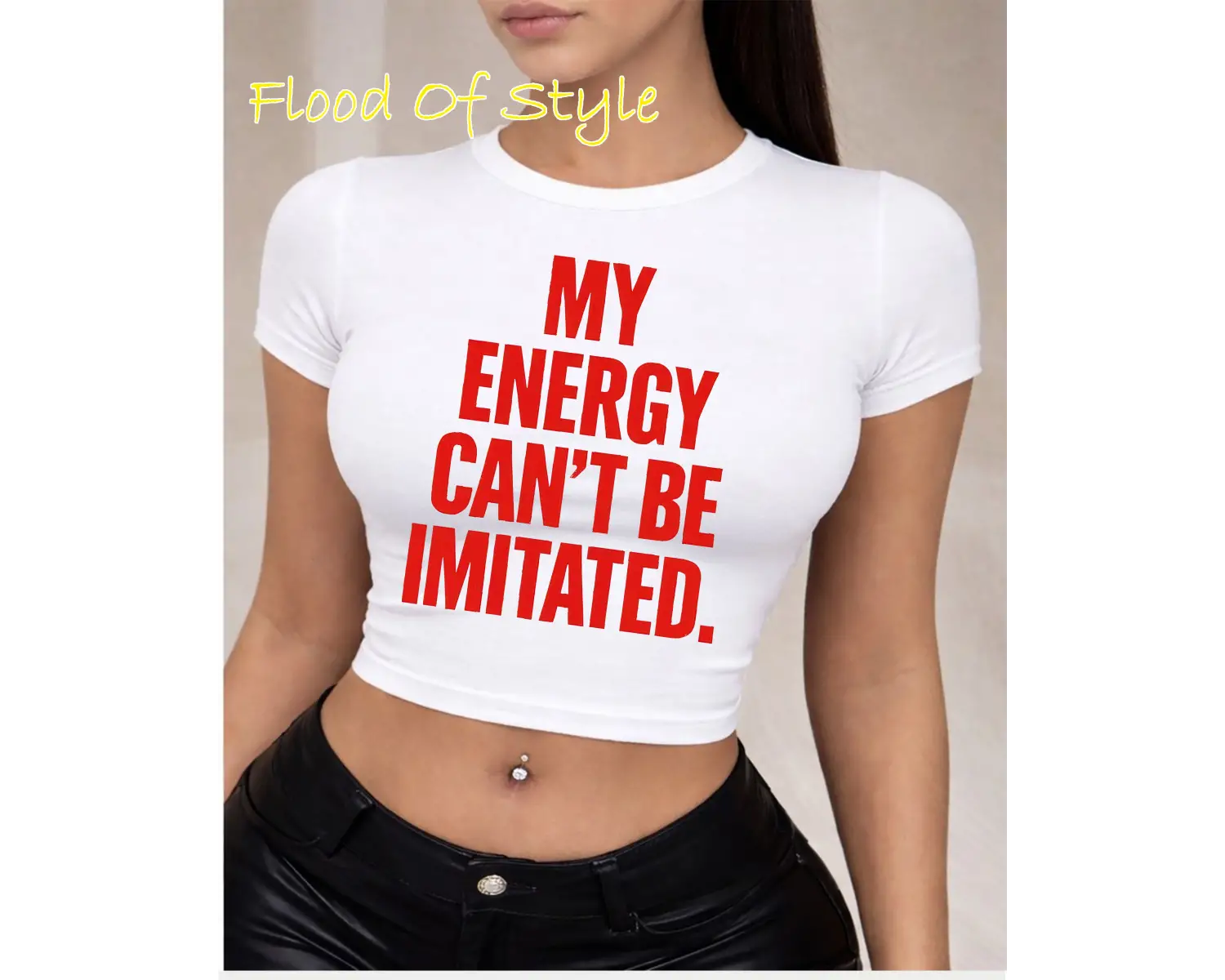 Beyaz Babby Tee myenergycantbeımıtated Özel tasarım