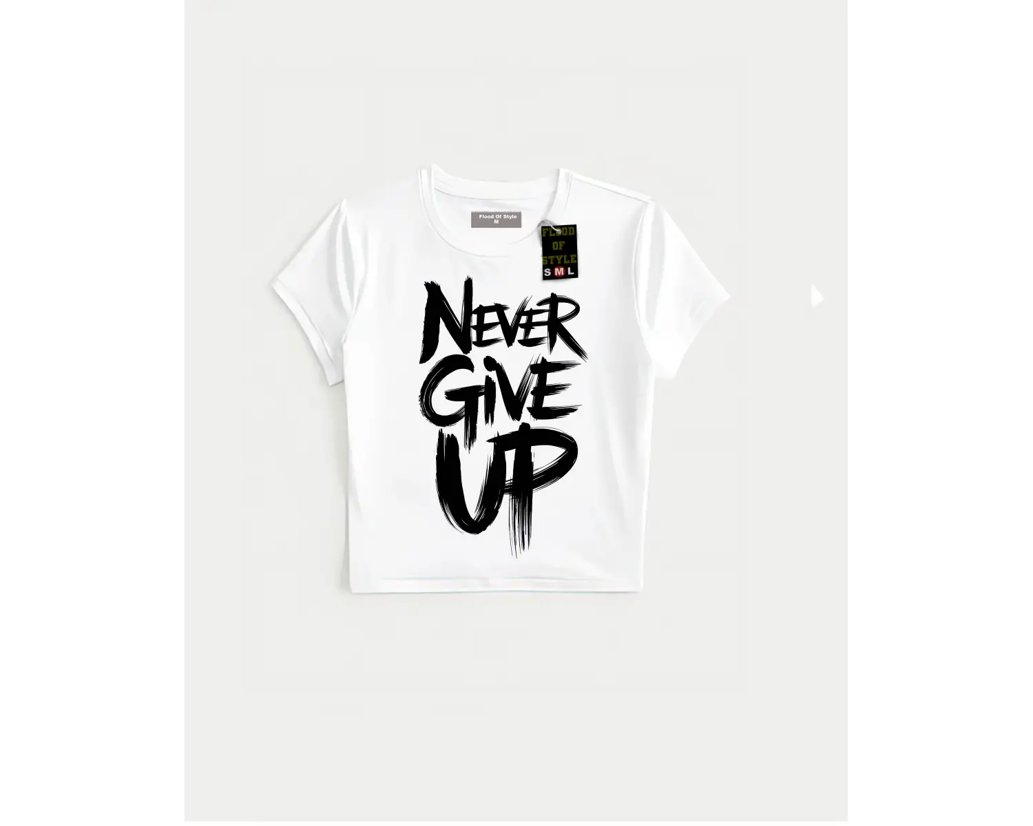 Beyaz Babby Tee nevergiveup Özel tasarım