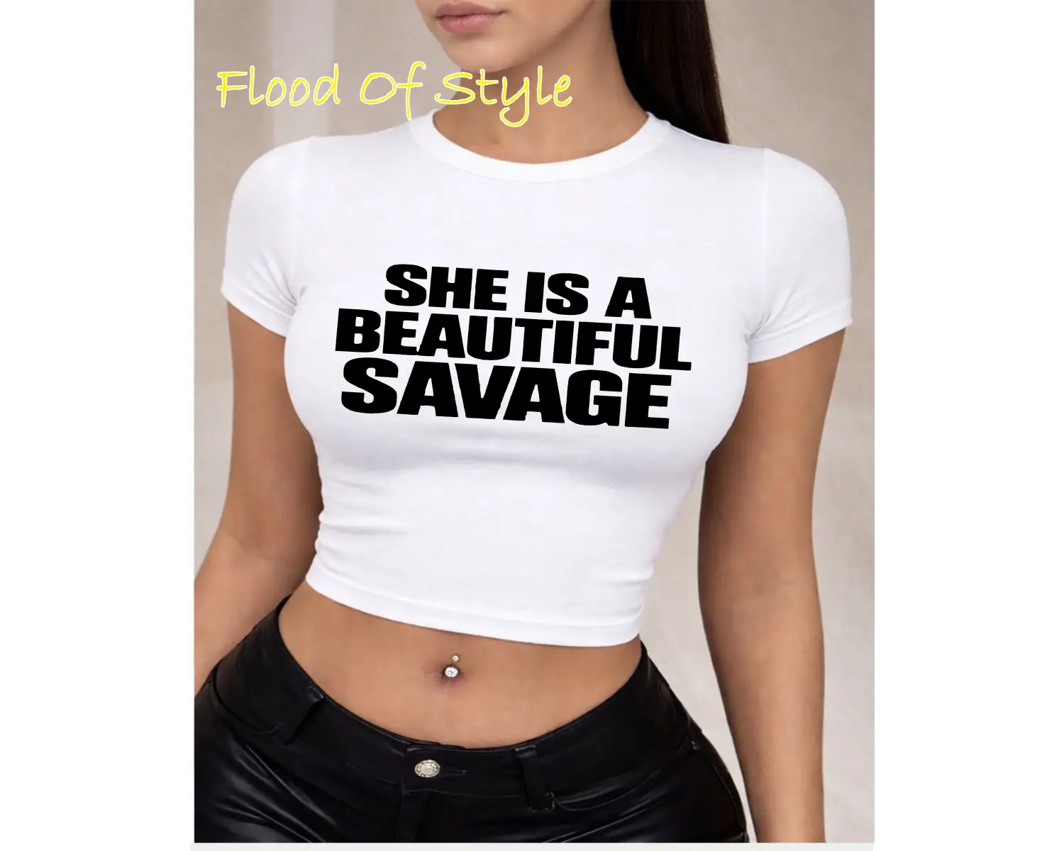 Beyaz Babby Tee o güzel ve vahşi kadın Özel tasarım