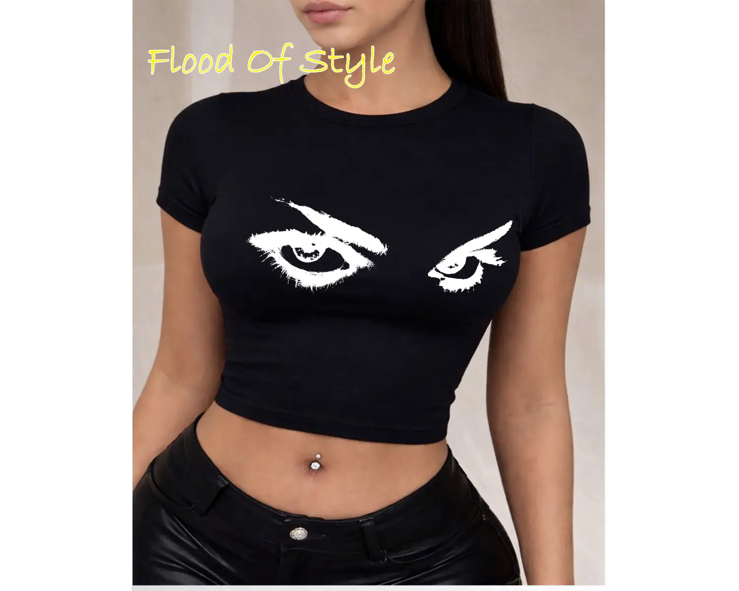 Beyaz Babby Tee sert bakış göz Özel tasarım