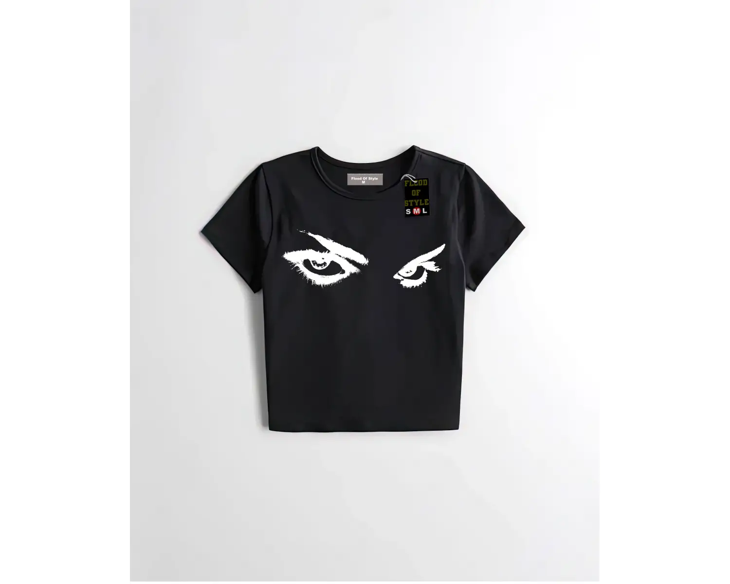 Beyaz Babby Tee sert bakış göz Özel tasarım