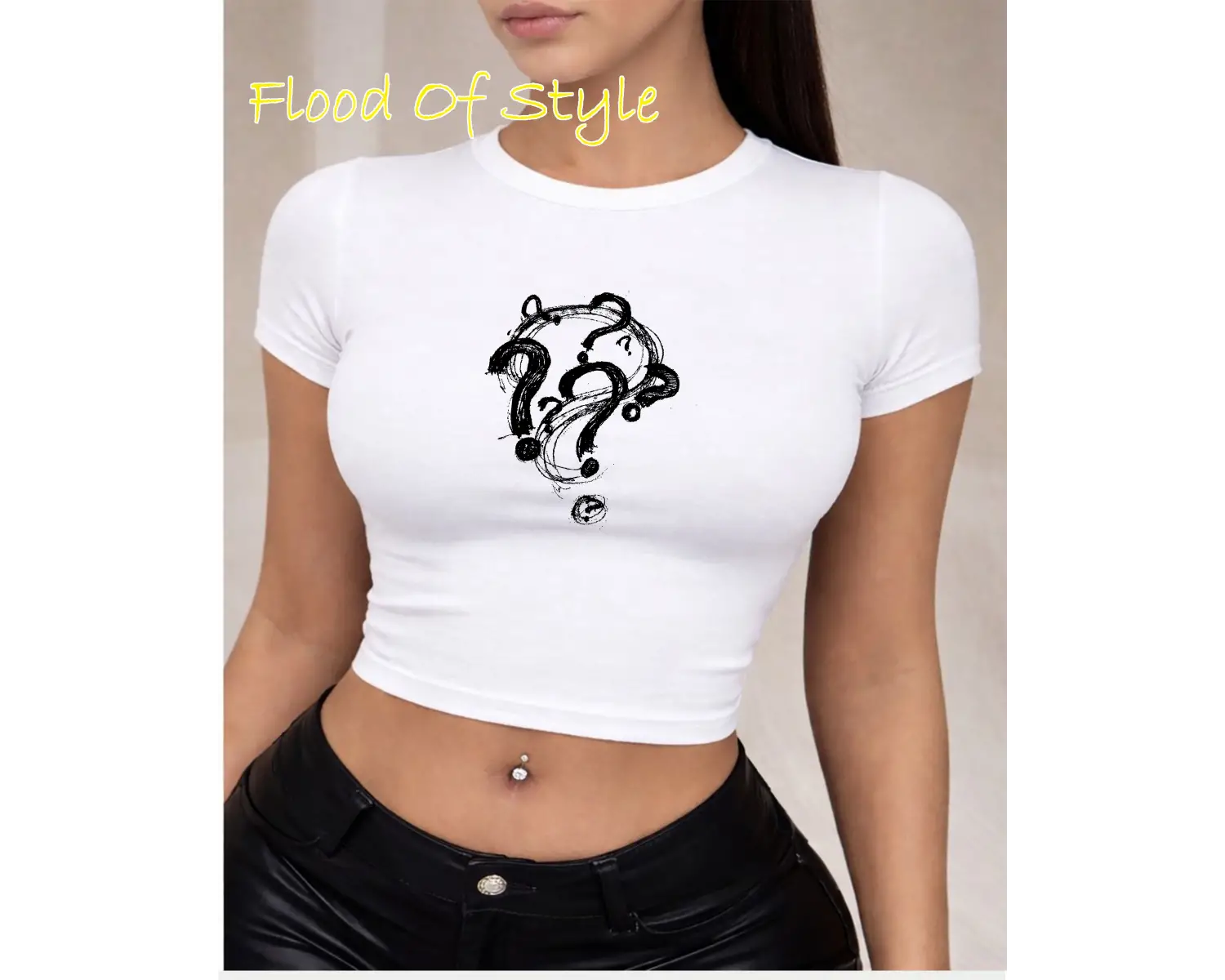 Beyaz Babby Tee soru işareti Özel tasarım