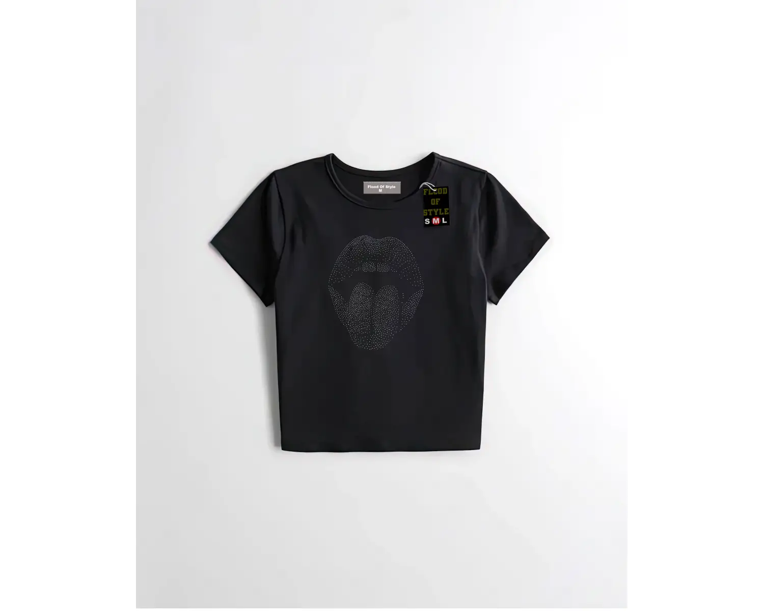 Beyaz Babby Tee taş desenli agız Özel tasarım