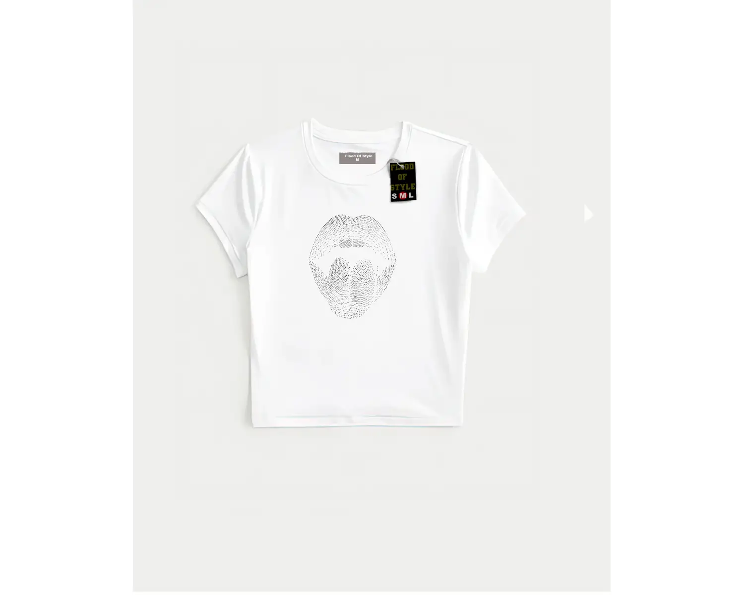 Beyaz Babby Tee taş desenli agız Özel tasarım