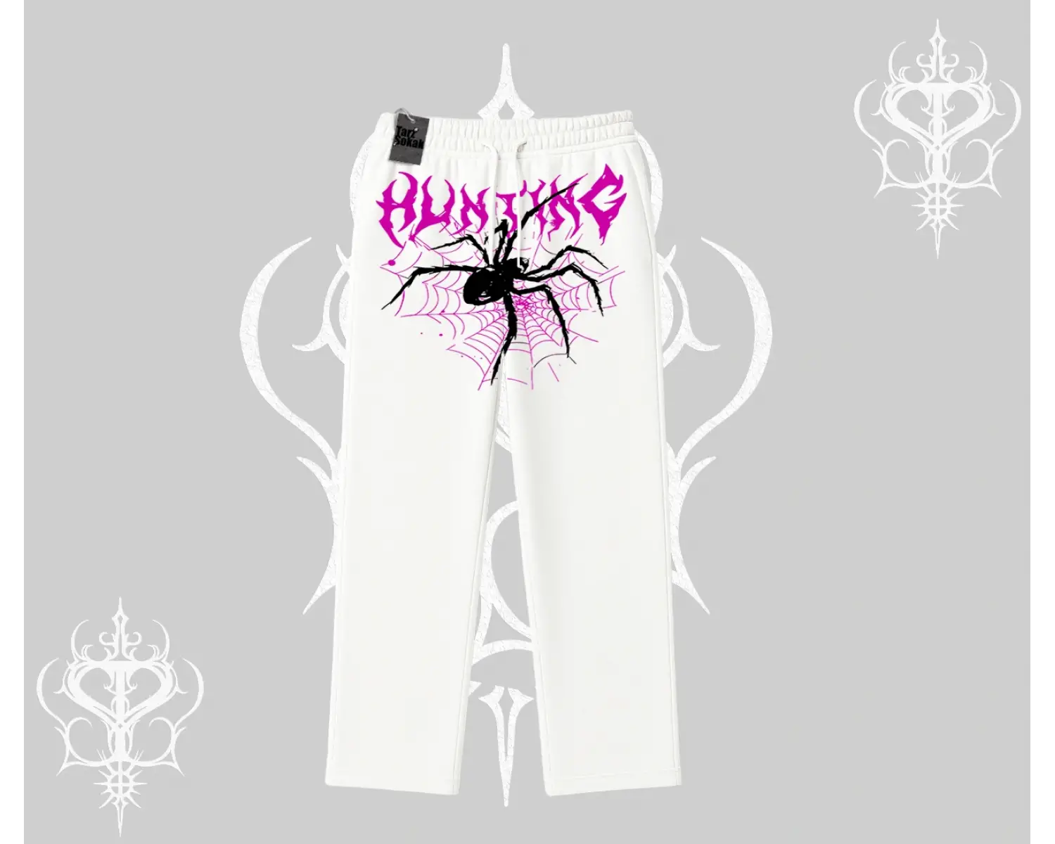 Beyaz Baggy Eşofman Altı Autumn Spider