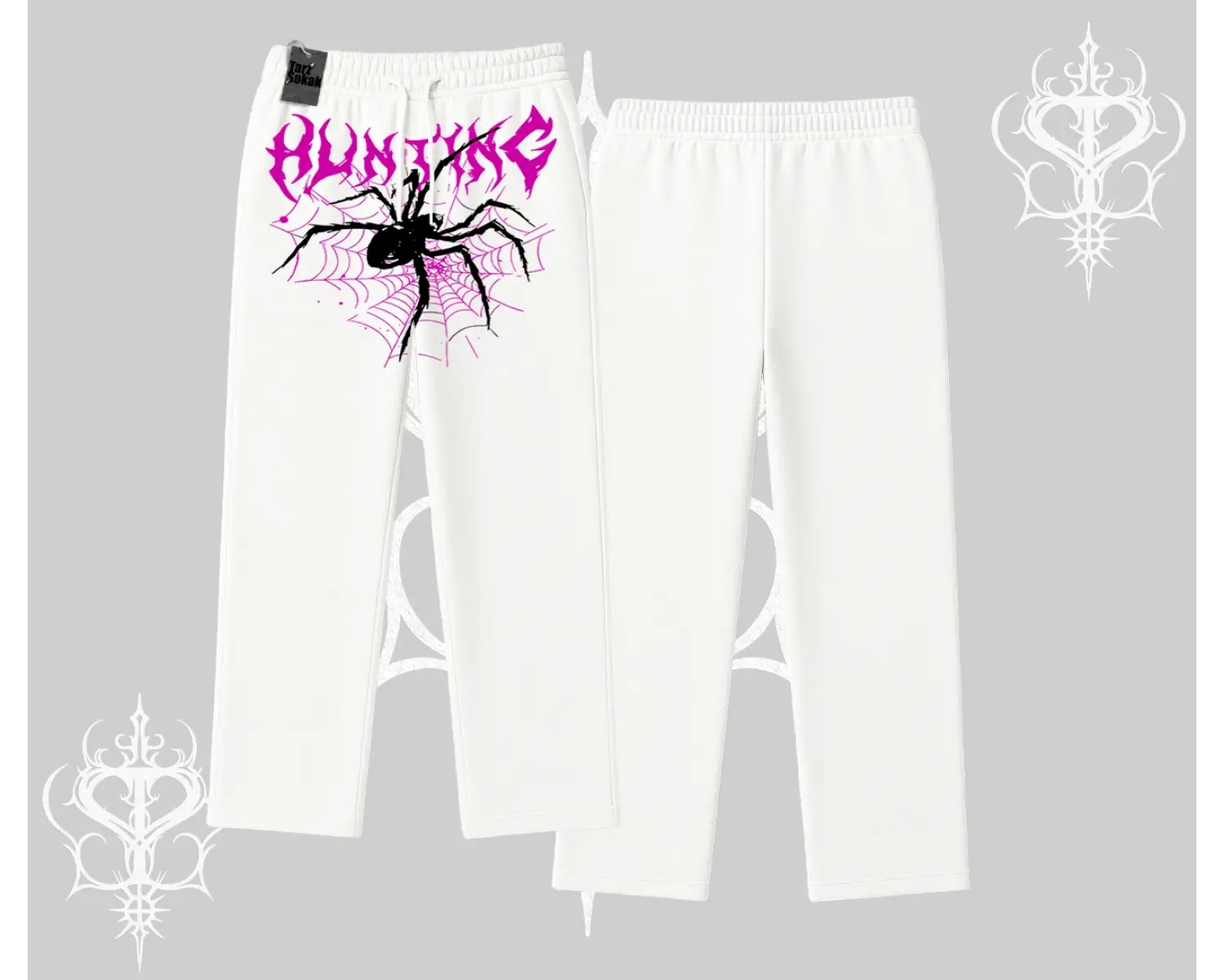 Beyaz Baggy Eşofman Altı Autumn Spider