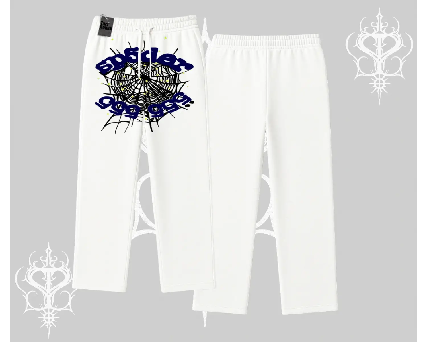 Beyaz Baggy Eşofman Altı Sp55der