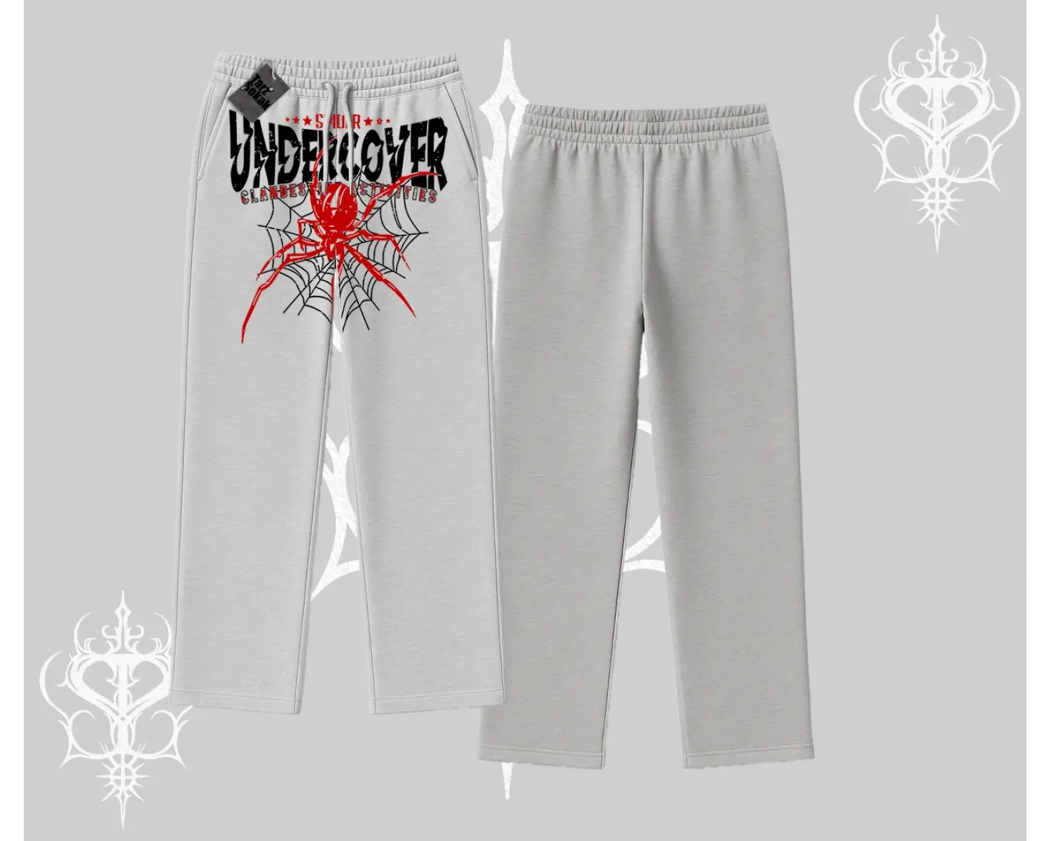 Beyaz Baggy Eşofman Altı Spider Undercover