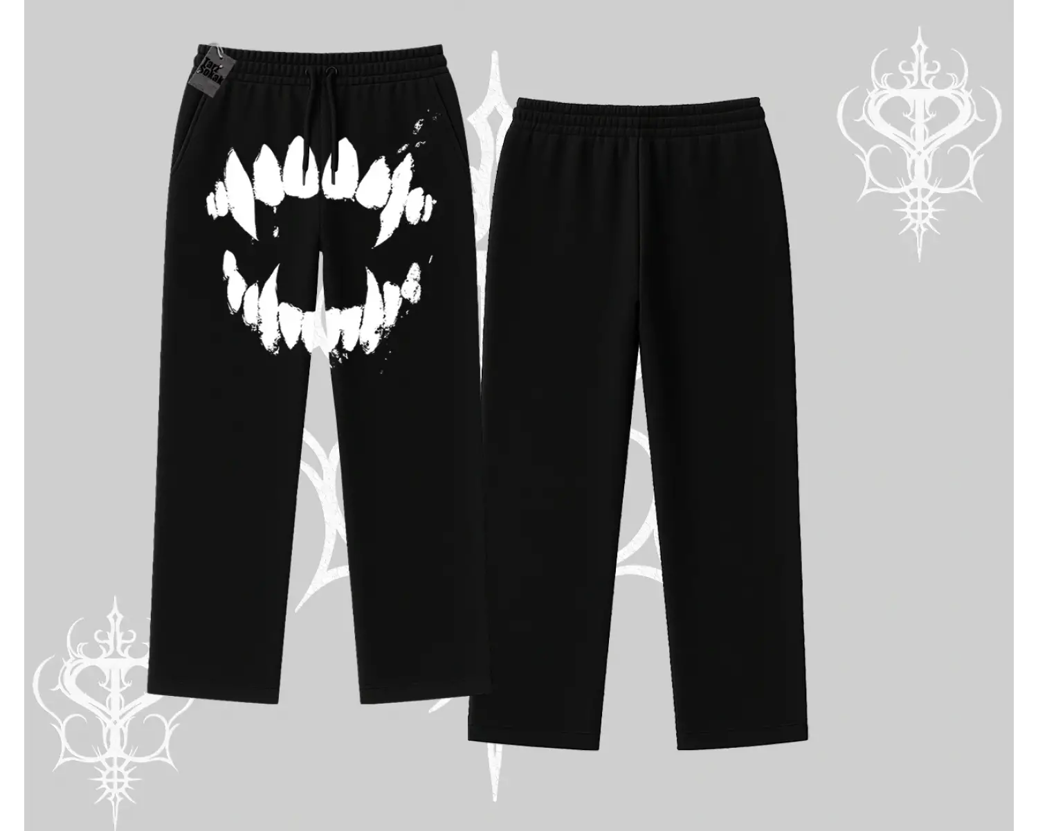 Beyaz Baggy Eşofman Altı Vampir Dış