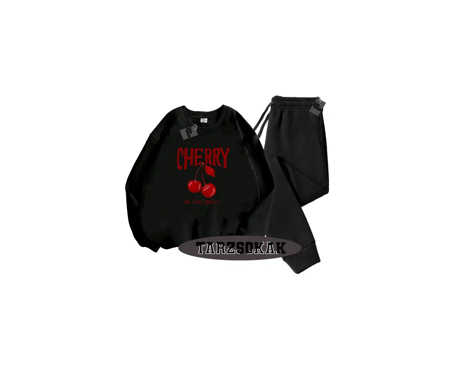 Beyaz Biskilet Cherry Detaylı ikili TAKIM