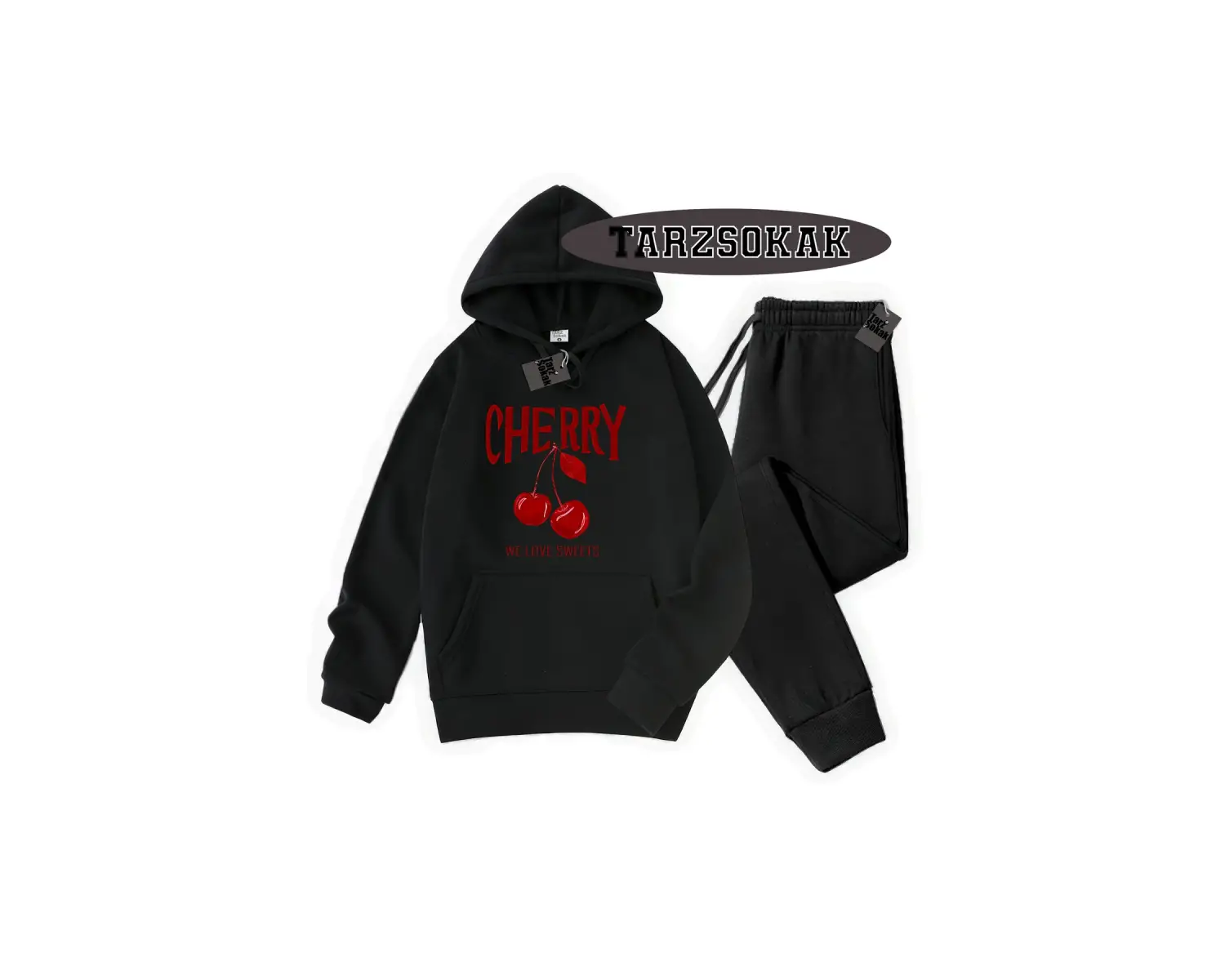 Beyaz Biskilet Cherry Detaylı ikili TAKIM