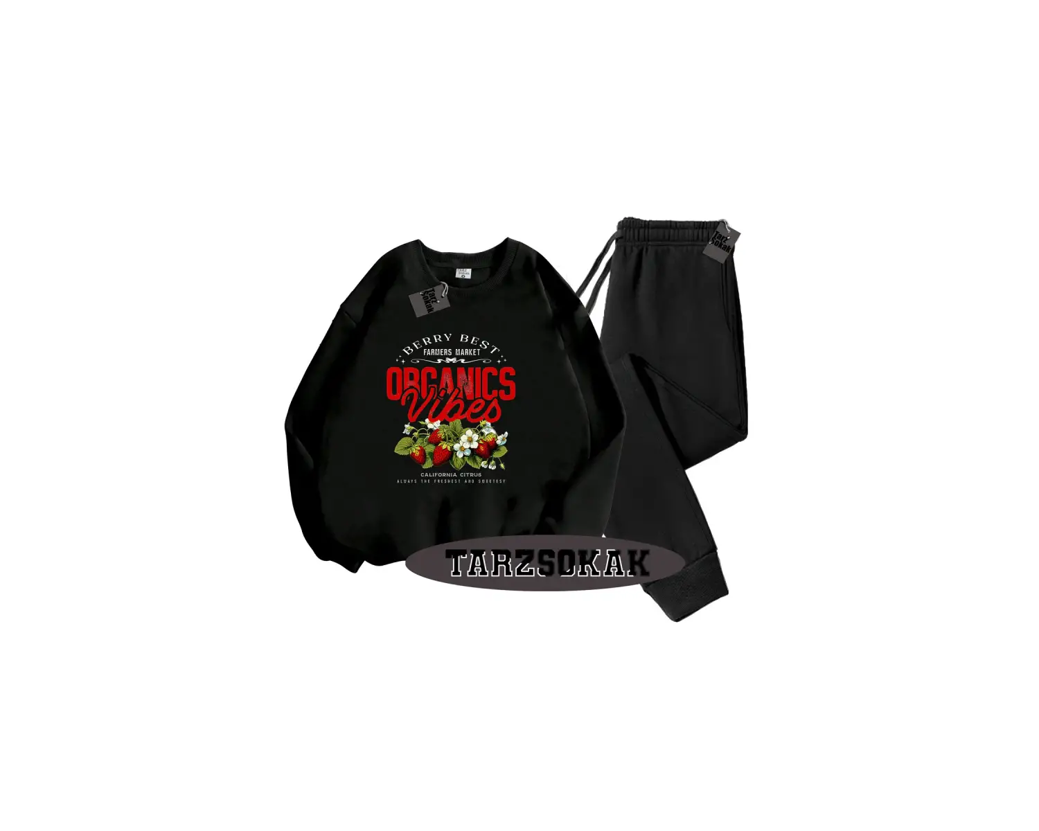 Beyaz Biskilet Çilek Detaylı ikili TAKIM