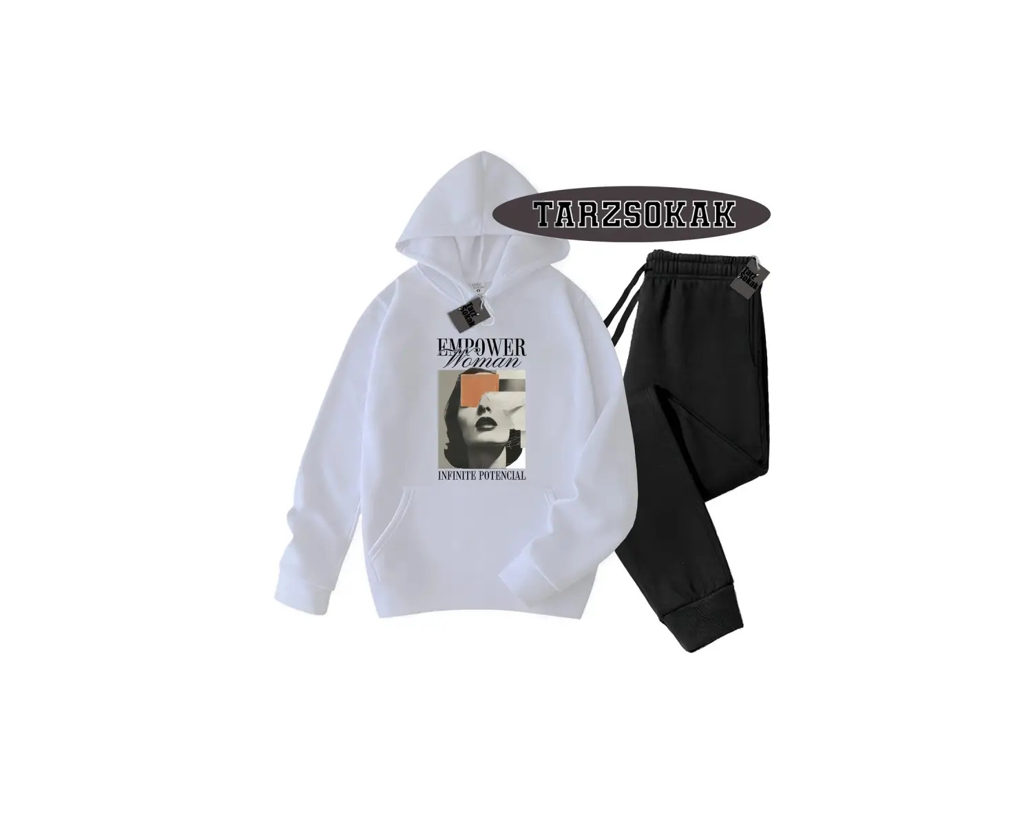 Beyaz Biskilet EmpoweR Detaylı ikili TAKIM