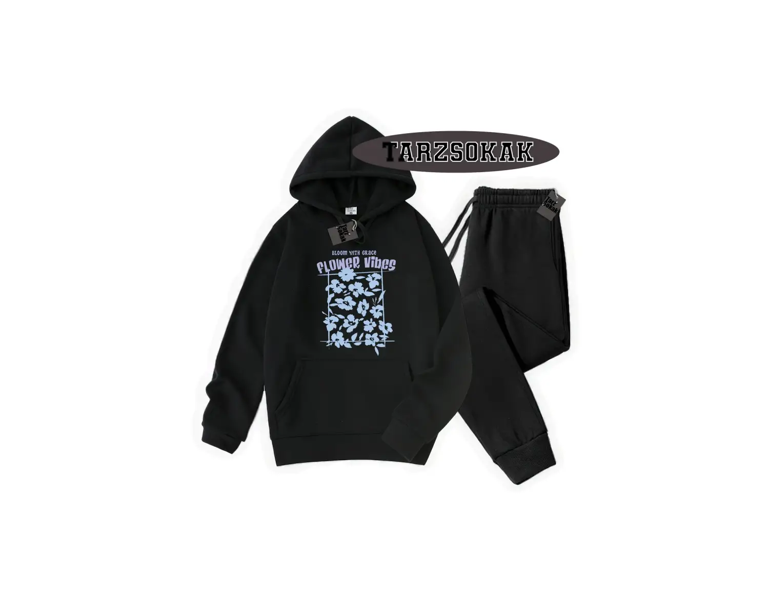 Beyaz Biskilet Flower Detaylı ikili TAKIM