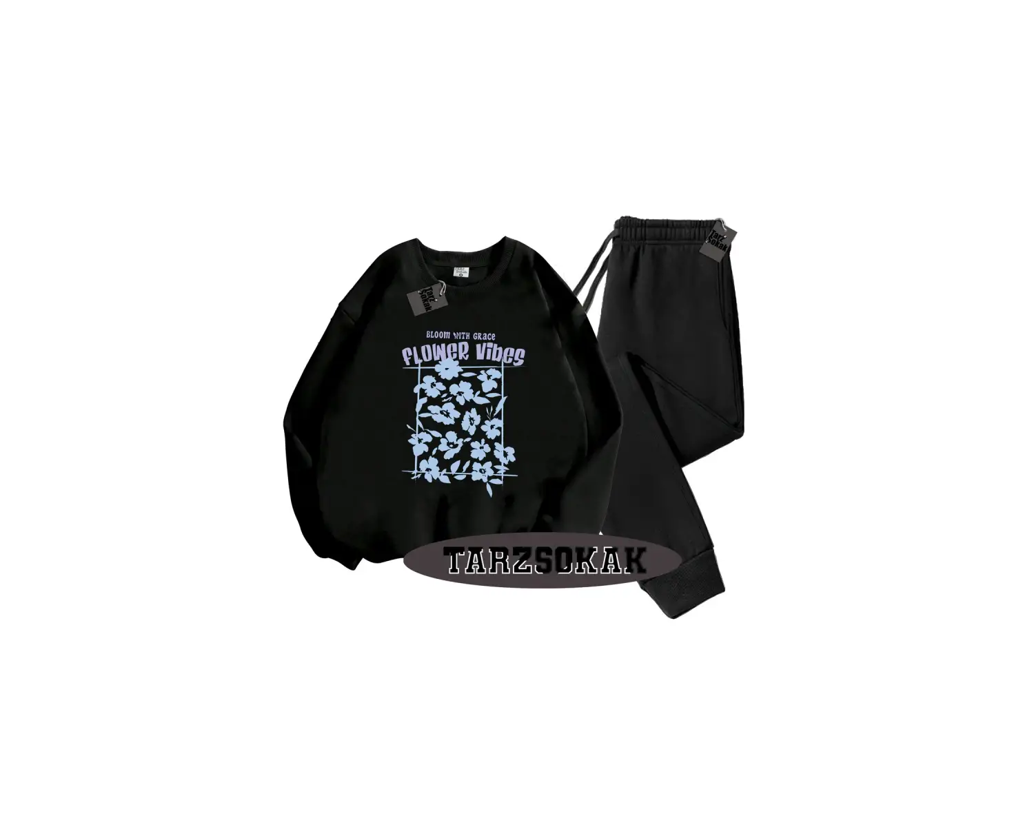 Beyaz Biskilet Flower Detaylı ikili TAKIM