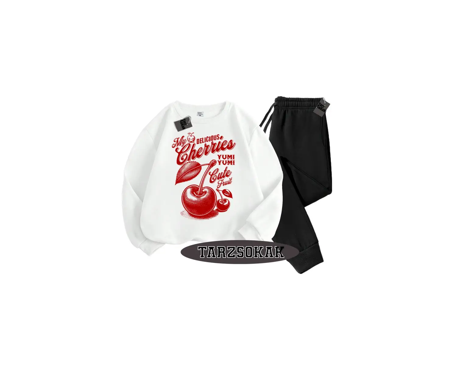 Beyaz Biskilet Herry Yum Yum Detaylı ikili TAKIM