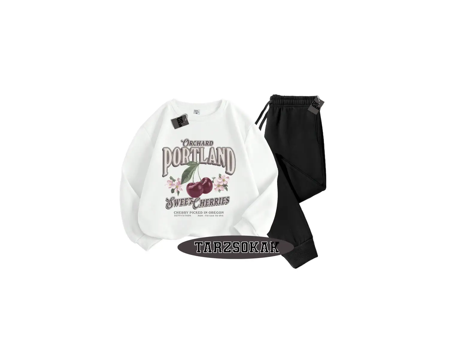 Beyaz Biskilet Orchard Detaylı ikili TAKIM