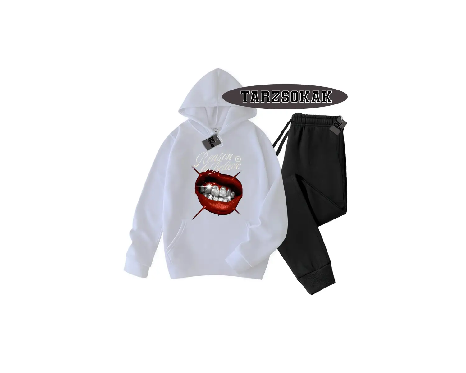 Beyaz Biskilet Reason Detaylı ikili TAKIM