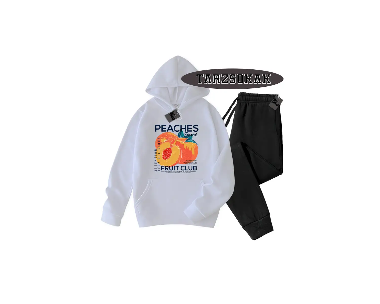 Beyaz Biskilet ŞEftali Detaylı ikili TAKIM