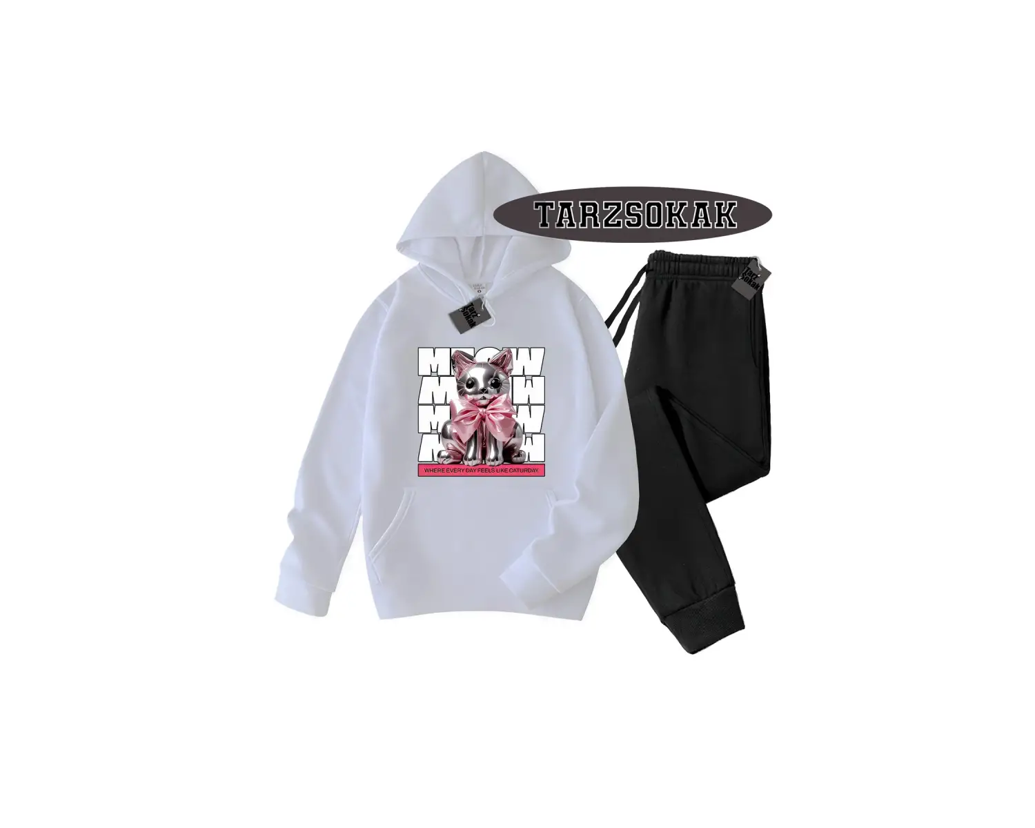 Beyaz Biskilet Where Everday Detaylı ikili TAKIM