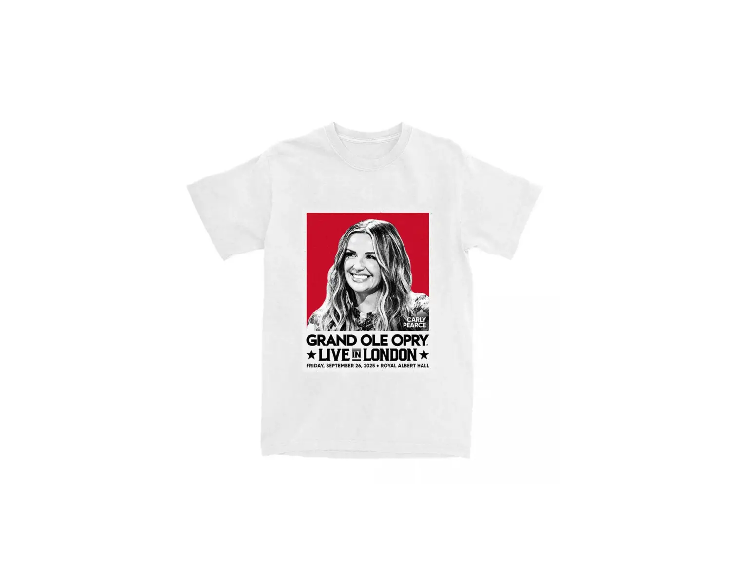 Beyaz Carly Pearce 26 Eylül Kraliyet Albert Hall Londra Turu Şarkıcı Grafik Baskı Tişö