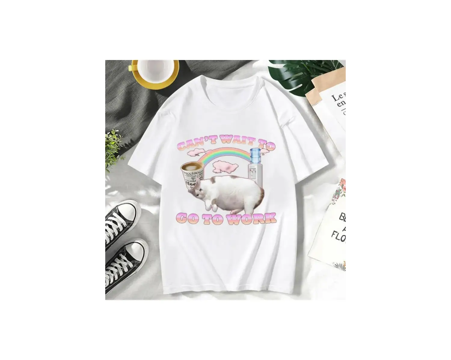 Beyaz Çilek Tarlaları Ebedi Baskı Nefes Hip-Hop Gevşek Sokak Stili Tüm Maç Giyi