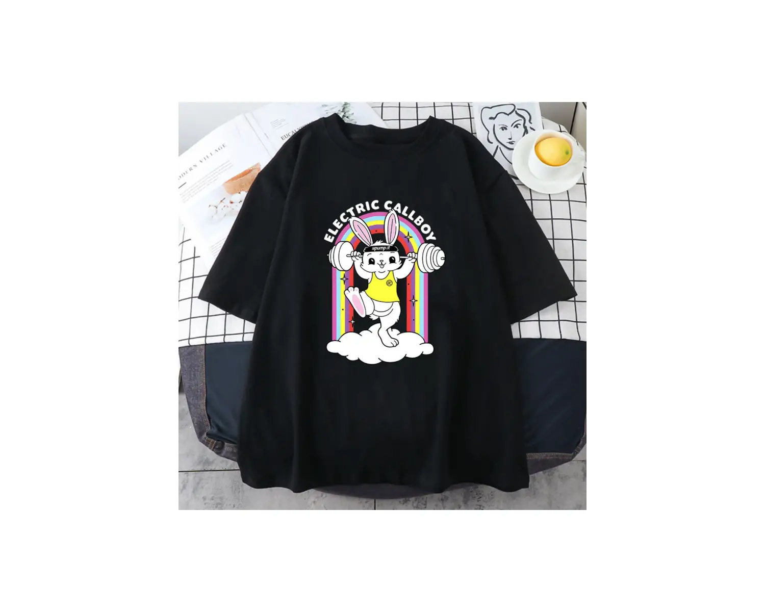 Beyaz Çocuğun bant elektrikli Callboy Grunge tarzı grafik