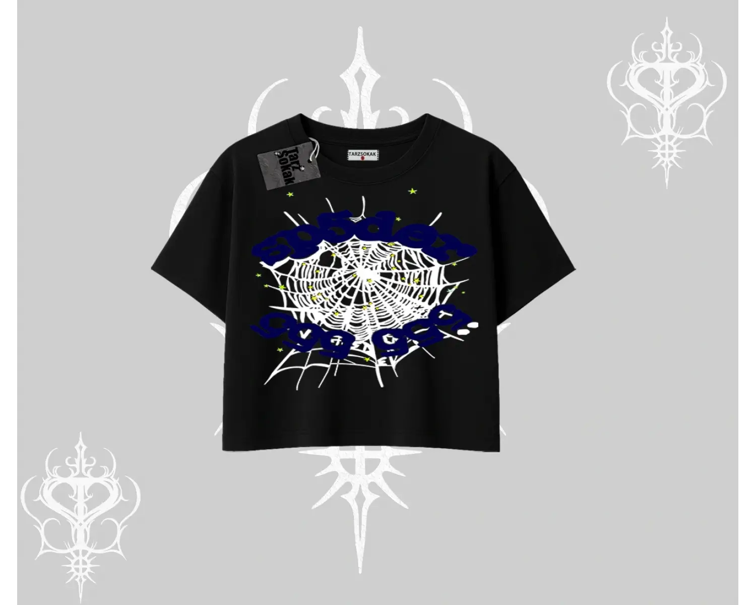 Beyaz Crop Tişört Sp55der