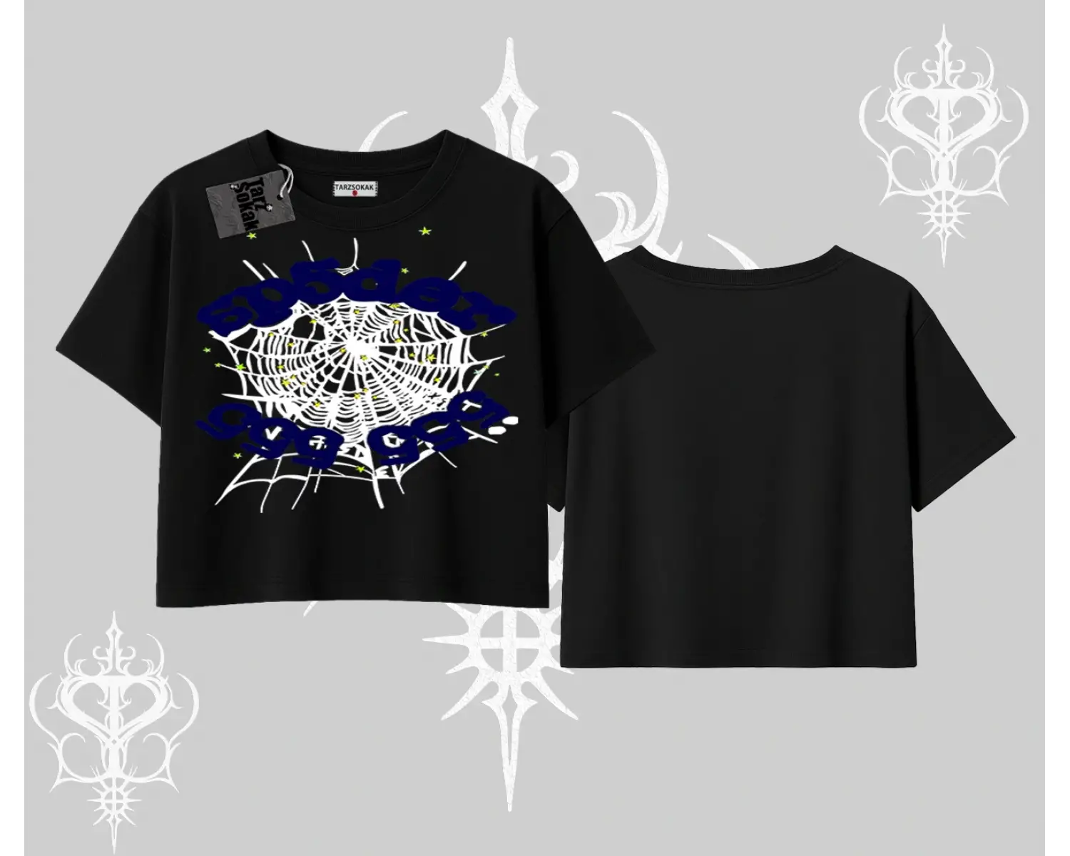 Beyaz Crop Tişört Sp55der